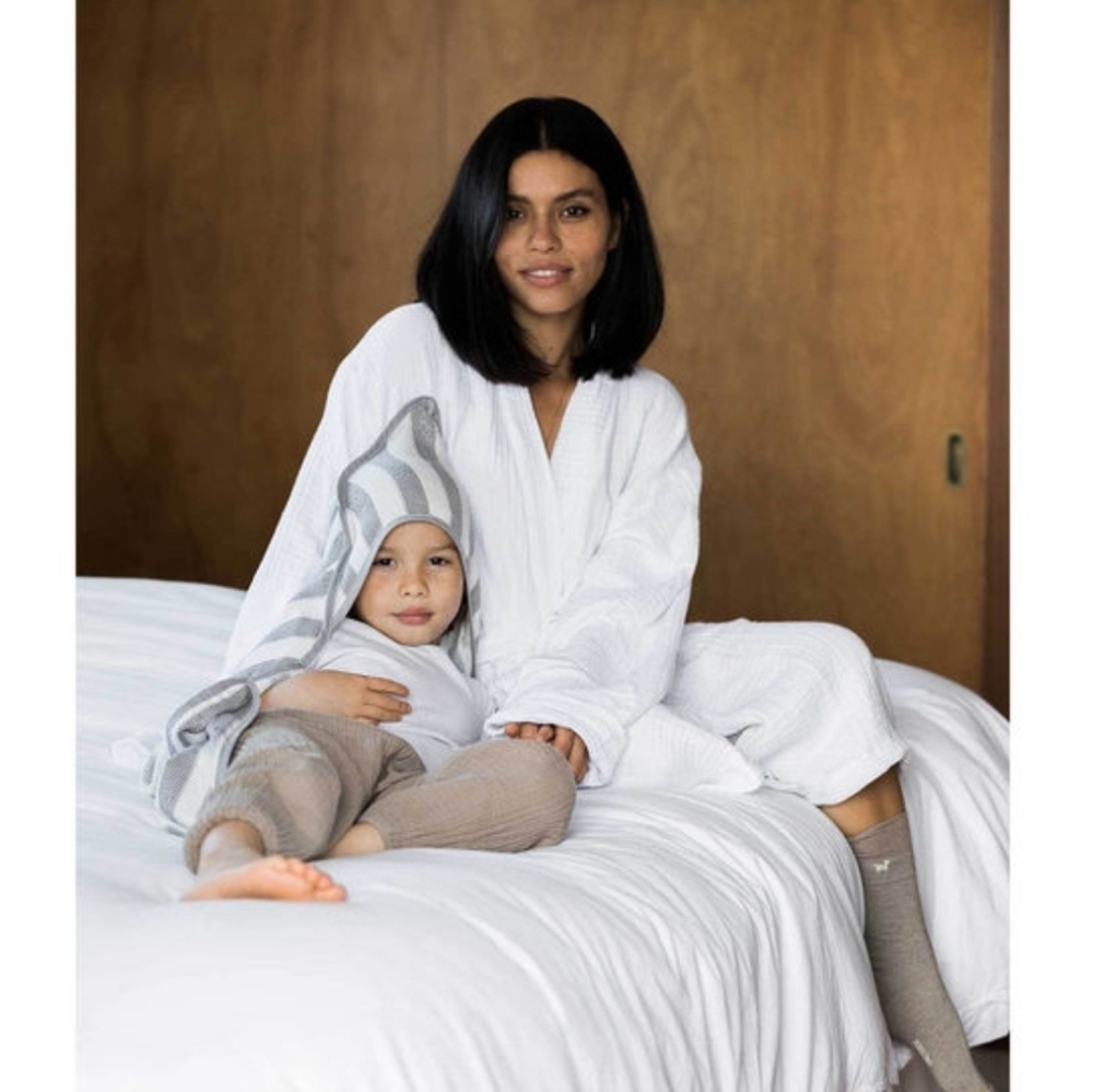 Pokoloko Crinkle Robe White Turkish Gauzy Crinkle 100% Cotton Small Medium